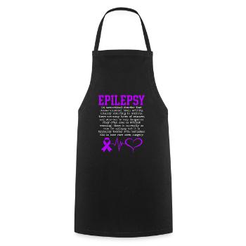 Fight Epilepsy Epileptic Epilepsy Awareness Month - Cooking Apron - black - Front - AI Model Male 185 dark (185cm)