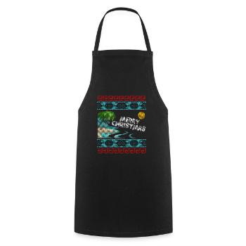 Merry Christmas Beach Vacation Holiday Sweater - Kochschürze - Schwarz - Vorne - AI Model Male 185 dark (185cm)