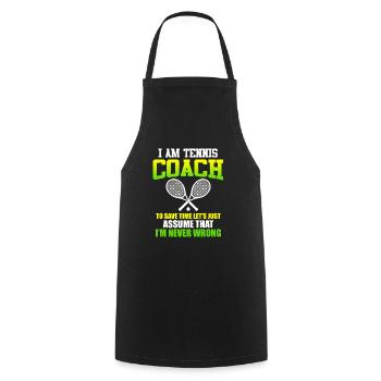 I am Tennis Coach Tennistrainer - Kochschürze - Schwarz - Vorne - AI Model Male 185 dark (185cm)