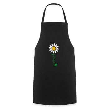 World Peace Freedom Flowers Gift - Cooking Apron - black - Front - AI Model Male 185 dark (185cm)