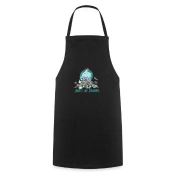Protection de l’environnement Motif I Déchets plastiques Réchauffement climatique - Tablier de cuisine - noir - Devant - AI Model Male 185 dark (185cm)