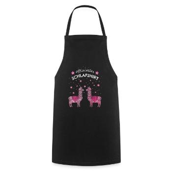 Offizielles Schlafshirt Lama Alpaka - Kochschürze - Schwarz - Vorne - AI Model Male 185 dark (185cm)