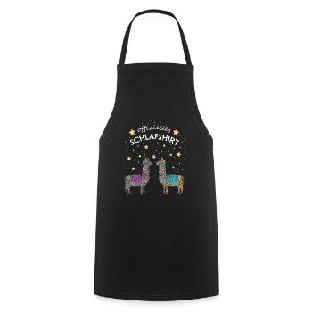 Lama Alpaka Offizielles Schlafshirt - Kochschürze - Schwarz - Vorne - AI Model Male 185 dark (185cm)