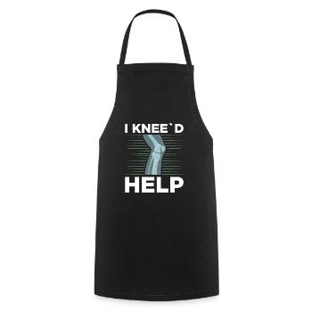 I Knee'd Help Surgery Knee Replacement Recovery - Cooking Apron - black - Front - AI Model Male 185 dark (185cm)