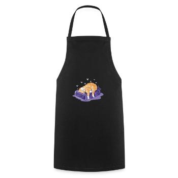 Funny Cat on a Bag Vacation Holiday - Kochschürze - Schwarz - Vorne - AI Model Male 185 dark (185cm)