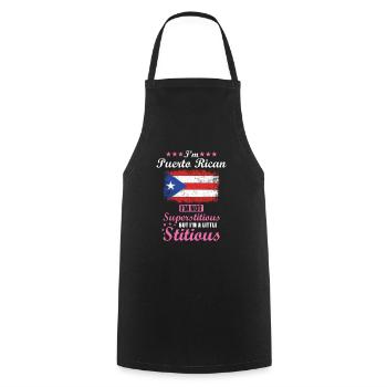 Puerto Rican Gift Funny Saying Puerto - Cooking Apron - black - Front - AI Model Male 185 dark (185cm)