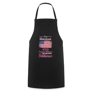 American Gift Funny Saying USA - Cooking Apron - black - Front - AI Model Male 185 dark (185cm)