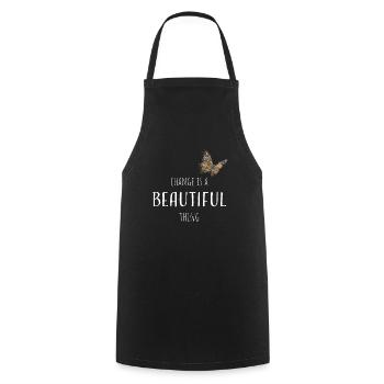 Butterfly Butterflies Gardening - Cooking Apron - black - Front - AI Model Male 185 dark (185cm)