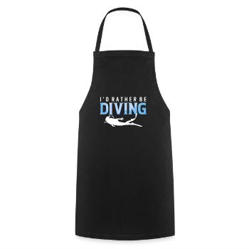 I'd Rather Be Diving - Ocean Diving Instructor - Cooking Apron - black - Front - AI Model Male 185 dark (185cm)