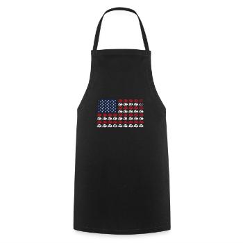 caravane Camping 4 juillet American Flag Gift - Tablier de cuisine - noir - Devant - AI Model Male 185 dark (185cm)