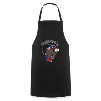 Haitian Girl Unbreakable I Haitian Heritage I - Cooking Apron - black - Front - AI Model Male 185 dark (185cm)