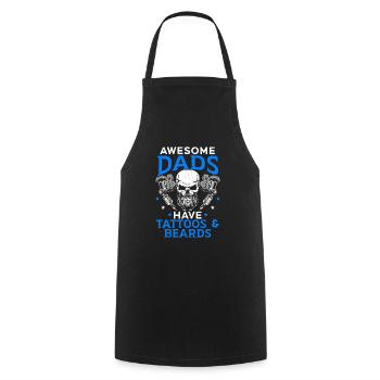 Awesome Dads Have Tattoos And Beards Best Daddy - Cooking Apron - black - Front - AI Model Male 185 dark (185cm)