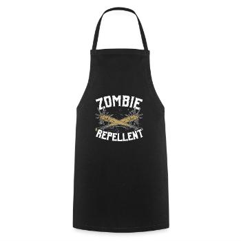 Zombie répulsif Happy Halloween Trick ou Traitement - Tablier de cuisine - noir - Devant - AI Model Male 185 dark (185cm)