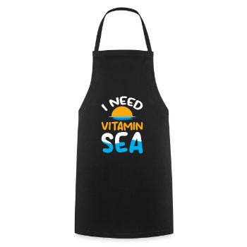 I Need Vitamin Sea - Ocean Sea Animal Turtle - Kochschürze - Schwarz - Vorne - AI Model Male 185 dark (185cm)