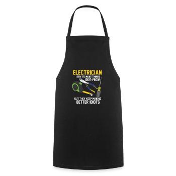 Électricien Électriciens Électricien Papa Disant - Tablier de cuisine - noir - Devant - AI Model Male 185 dark (185cm)