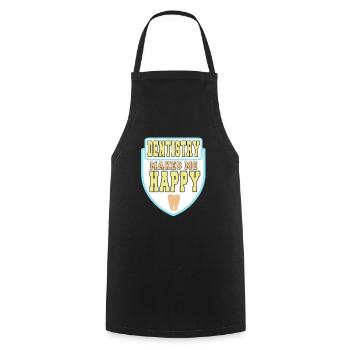 Dentistry Makes Me Happy T-Shirt - Cooking Apron - black - Front - AI Model Male 185 dark (185cm)