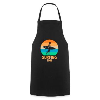 Temps de surf - Tablier de cuisine - noir - Devant - AI Model Male 185 dark (185cm)