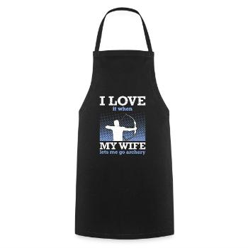 Husband Archer Papa Archery - Cooking Apron - black - Front - AI Model Male 185 dark (185cm)