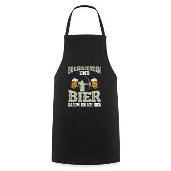 Bogenschießen und Bier Männer - Kochschürze - Schwarz - Vorne - AI Model Male 185 dark (185cm)