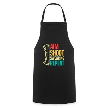 Aim Solve Swearing Again Archery - Cooking Apron - black - Front - AI Model Male 185 dark (185cm)