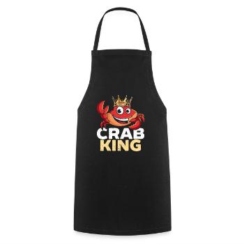 Crab King Crabulous Crabby Crab Whisperer - Cooking Apron - black - Front - AI Model Male 185 dark (185cm)