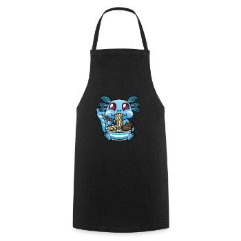 Axolotl Kawaii Ramen Noodles Anime - Cooking Apron - black - Front - AI Model Male 185 dark (185cm)