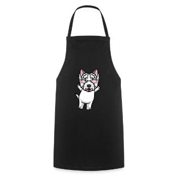 West Highland White Terrier Dog Westie - Cooking Apron - black - Front - AI Model Male 185 dark (185cm)