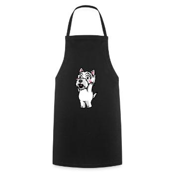West Highland White Terrier Dog Westie - Cooking Apron - black - Front - AI Model Male 185 dark (185cm)