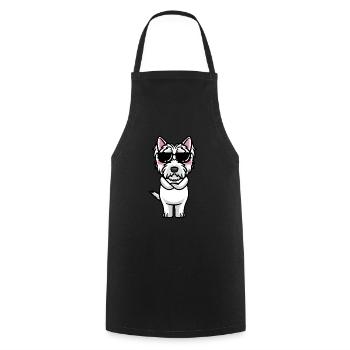 West Highland White Terrier Dog Westie - Cooking Apron - black - Front - AI Model Male 185 dark (185cm)