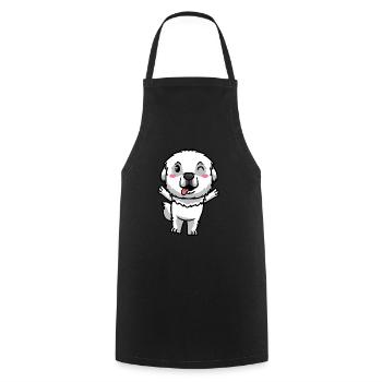 Émoticône de chien de montagne des Pyrénées - Tablier de cuisine - noir - Devant - AI Model Male 185 dark (185cm)