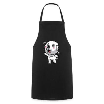 Émoticône de chien de montagne des Pyrénées - Tablier de cuisine - noir - Devant - AI Model Male 185 dark (185cm)