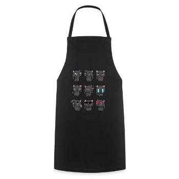 Schwarze Katze Kawaii Emoticons Aestheti - Kochschürze - Schwarz - Vorne - AI Model Male 185 dark (185cm)