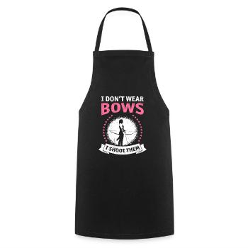 I don't wear Bow i shoot them women - Cooking Apron - black - Front - AI Model Male 185 dark (185cm)