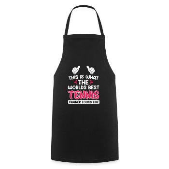 This is what the best tennis coach in the world looks like - Cooking Apron - black - Front - AI Model Male 185 dark (185cm)