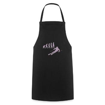 Ski skiers Skiing - Cooking Apron - black - Front - AI Model Male 185 dark (185cm)