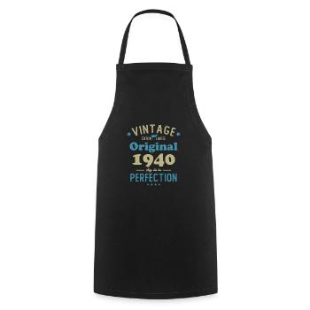 Cadeau D'anniversaire 1940 Rétro Vintage 1940 - Tablier de cuisine - noir - Devant - AI Model Male 185 dark (185cm)