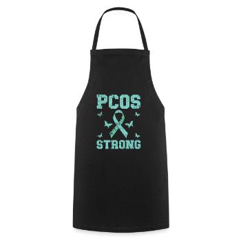 PCOS Starkes polyzystisches Ovarialsyndrom Krieger - Kochschürze - Schwarz - Vorne - AI Model Male 185 dark (185cm)