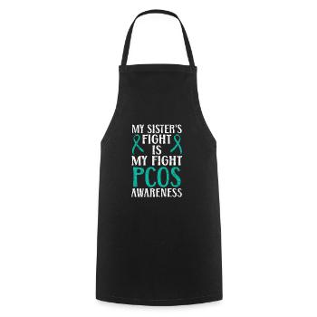 My Sister's Fight Is My Fight PCOS Awareness - Cooking Apron - black - Front - AI Model Male 185 dark (185cm)