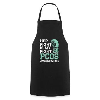 Her Fight Is My Fight Polycystic Ovary Syndrome - Cooking Apron - black - Front - AI Model Male 185 dark (185cm)