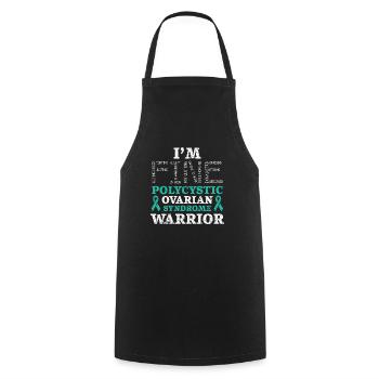 I'm Fine Polycystic Ovary Syndrome Warrior PCOS - Cooking Apron - black - Front - AI Model Male 185 dark (185cm)