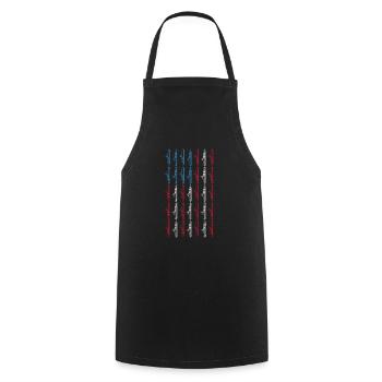 Submarine American Flag 4th of July Boating - Cooking Apron - black - Front - AI Model Male 185 dark (185cm)