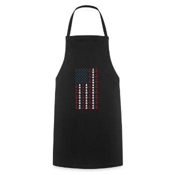 Boating American Flag 4th of July Merica USA - Cooking Apron - black - Front - AI Model Male 185 dark (185cm)