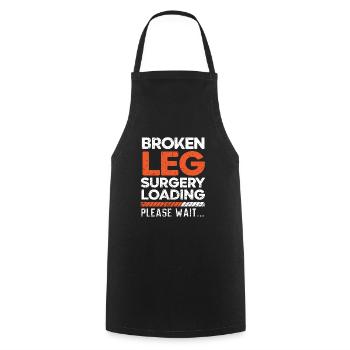 Gebrochene Beinchirurgie Belastung Verletzung Wiederherstellung Reha - Kochschürze - Schwarz - Vorne - AI Model Male 185 dark (185cm)