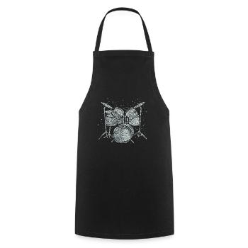 Drums Schalgzeuger Drumming Drumset - Cooking Apron - black - Front - AI Model Male 185 dark (185cm)