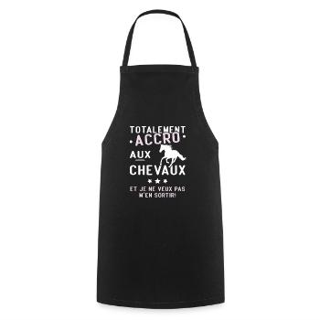 Totalement accro aux chevaux - Tablier de cuisine - noir - Devant - AI Model Male 185 dark (185cm)