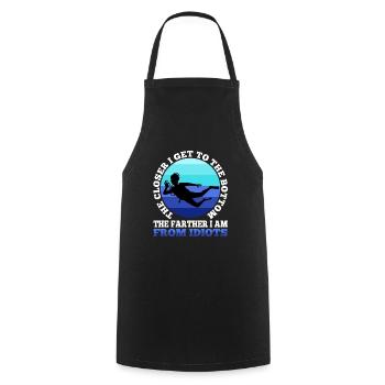 The closer i get to the bottom the farther i am fr - Cooking Apron - black - Front - AI Model Male 185 dark (185cm)