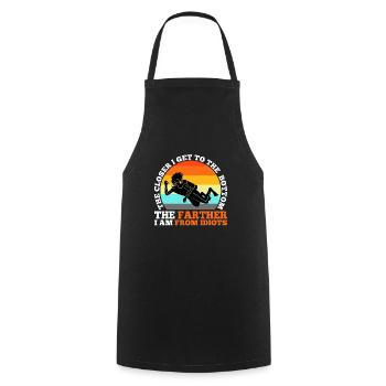 The closer i get to the bottom the farther i am fr - Cooking Apron - black - Front - AI Model Male 185 dark (185cm)