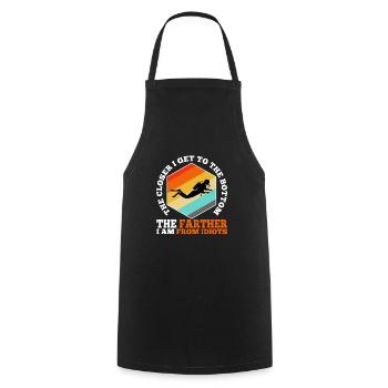 The closer i get to the bottom the farther i am fr - Cooking Apron - black - Front - AI Model Male 185 dark (185cm)