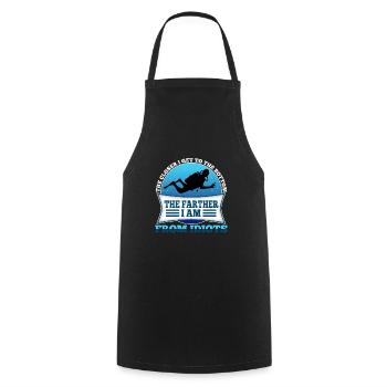 The closer i get to the bottom the farther i am fr - Cooking Apron - black - Front - AI Model Male 185 dark (185cm)