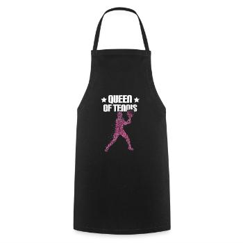 Joueur de tennis Entraîneur de tennis Entraîneur - Tablier de cuisine - noir - Devant - AI Model Male 185 dark (185cm)